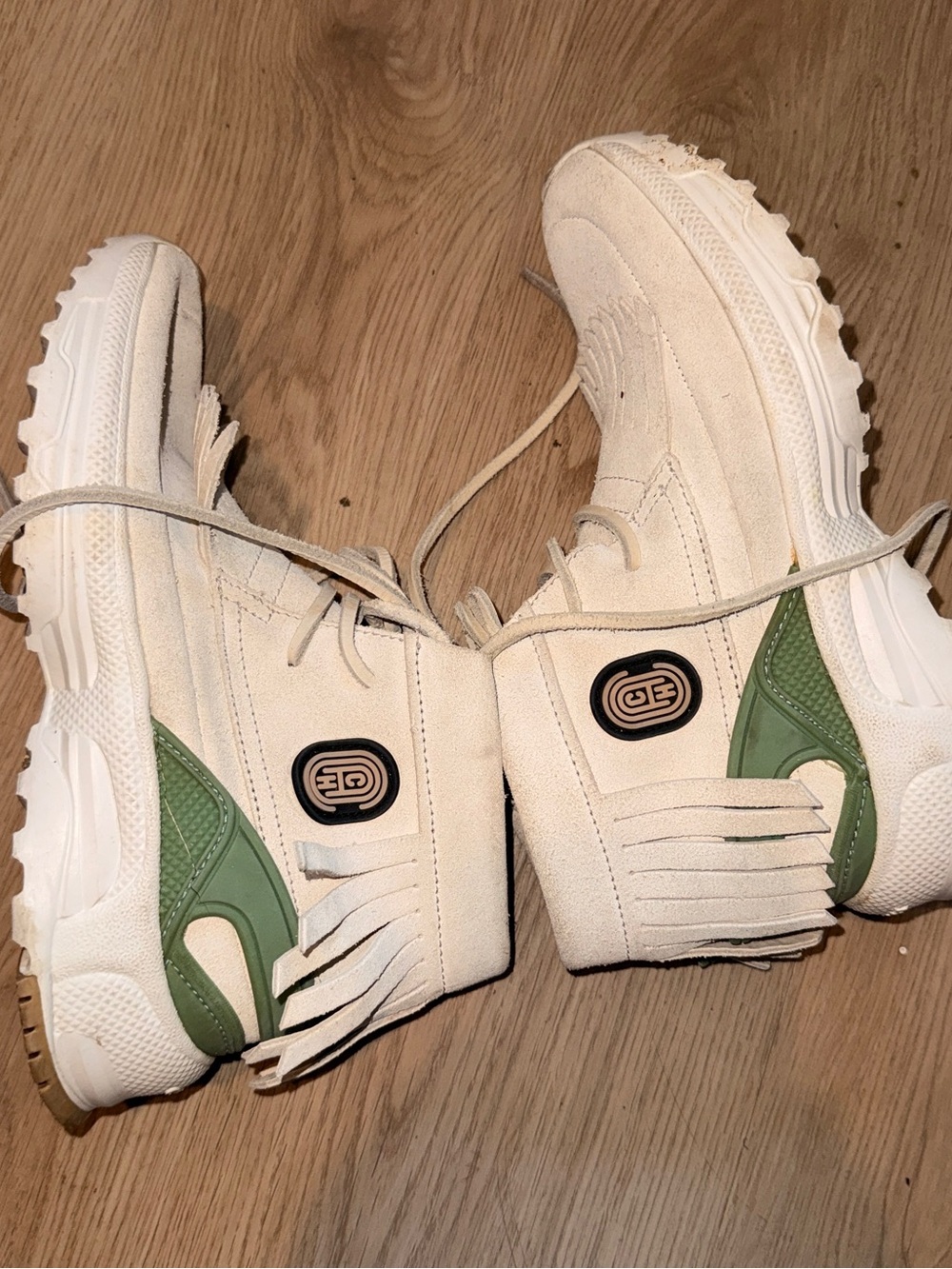 Coach Cream and Sage High-Top Sneakers new